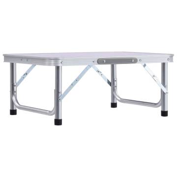 Folding Camping Table White Aluminium 60x45 cm