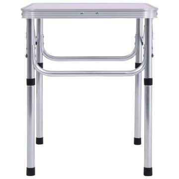 Folding Camping Table White Aluminium 60x45 cm