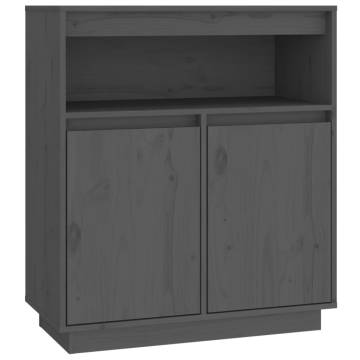 Sideboard Grey 70x34x80 cm Solid Wood Pine