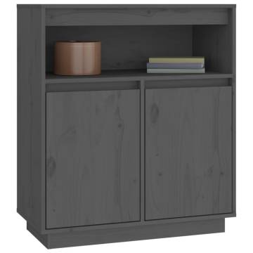 Sideboard Grey 70x34x80 cm Solid Wood Pine