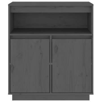 Sideboard Grey 70x34x80 cm Solid Wood Pine