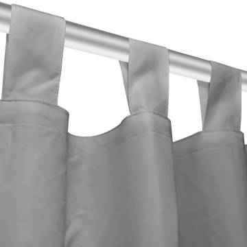 Micro-Satin Curtains 2 pcs with Loops 140x245 cm Grey