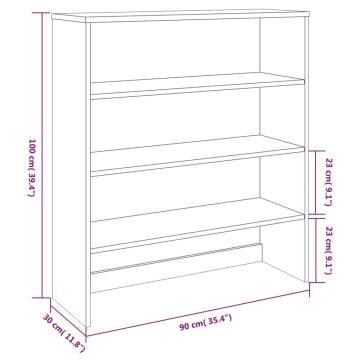 Top for Highboard HAMAR Light Grey 90x30x100cm Solid Wood Pine