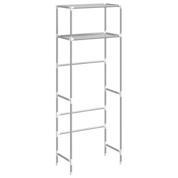 2-Tier Storage Rack over Toilet Grey 53.5x28x143 cm Iron