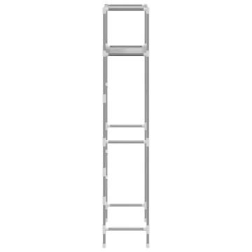 2-Tier Storage Rack over Toilet Grey 53.5x28x143 cm Iron