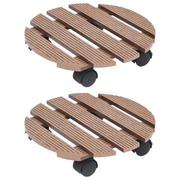 Plant Trolleys 2 pcs Brown Ø30x7.5 cm WPC