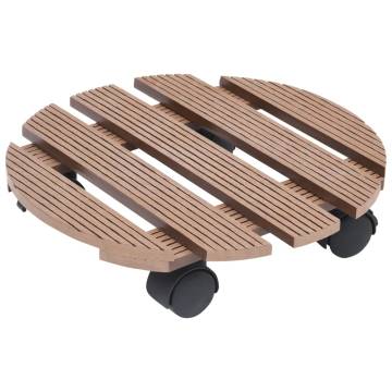 Plant Trolleys 2 pcs Brown Ø30x7.5 cm WPC