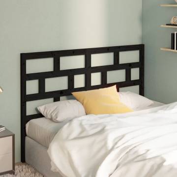 Bed Headboard Black 156x4x100 cm Solid Wood Pine