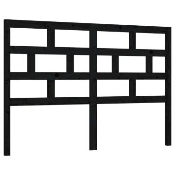 Bed Headboard Black 156x4x100 cm Solid Wood Pine