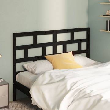 Bed Headboard Black 156x4x100 cm Solid Wood Pine