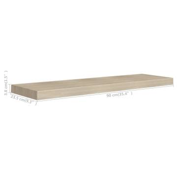 Floating Wall Shelves 2 pcs Oak 90x23.5x3.8 cm MDF