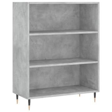 Bookcase Concrete Grey 69.5x32.5x90 cm Engineered Wood