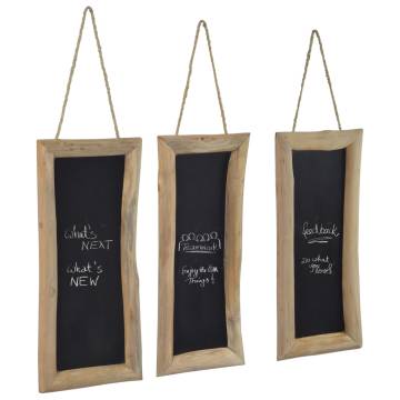 Blackboards 3 pcs 30x70 cm Teak Wood