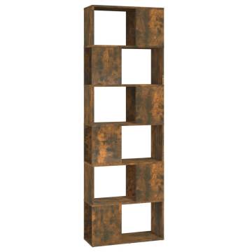 Book Cabinet/Room Divider Smoked Oak 60x24x186 cm