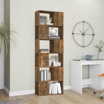 Book Cabinet/Room Divider Smoked Oak 60x24x186 cm