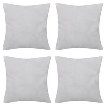 4 White Cushion Covers Cotton 50 x 50 cm