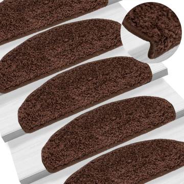 Carpet Stair Treads 15 pcs Brown 65x21x4 cm