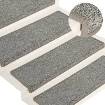 Carpet Stair Treads 15 pcs 65x21x4 cm White and Grey