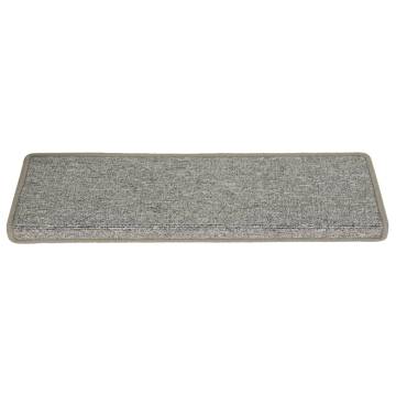 Carpet Stair Treads 15 pcs 65x21x4 cm White and Grey