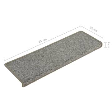 Carpet Stair Treads 15 pcs 65x21x4 cm White and Grey