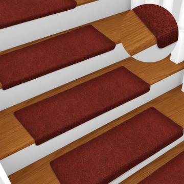 Stair Mats 5 pcs Bordeaux Red 65x21x4 cm Needle Punch