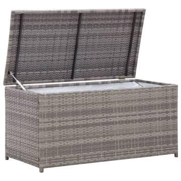 Garden Storage Box Poly Rattan 100x50x50 cm Grey