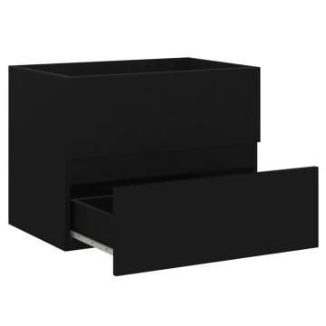 Sink Cabinet Black 60x38.5x45 cm Engineered Wood