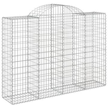 Arched Gabion Baskets 3 pcs 200x50x140/160 cm Galvanised Iron