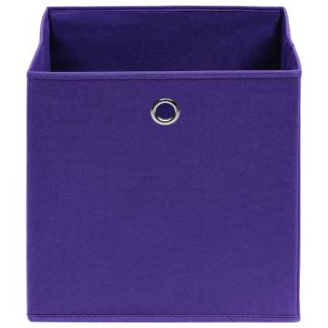 Storage Boxes 10 pcs Purple 32x32x32 cm Fabric