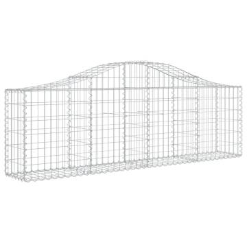 Arched Gabion Baskets 2 pcs 200x30x60/80 cm Galvanised Iron