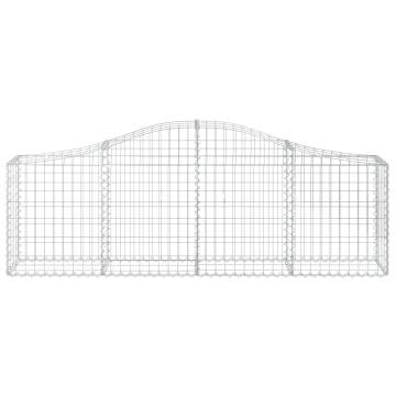 Arched Gabion Baskets 2 pcs 200x30x60/80 cm Galvanised Iron