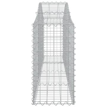 Arched Gabion Baskets 2 pcs 200x30x60/80 cm Galvanised Iron