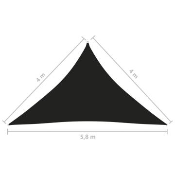 Sunshade Sail Oxford Fabric Triangular 4x4x5.8 m Black