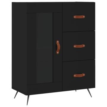 Highboard Black 69.5x34x180 cm Engineered Wood