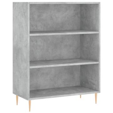 Bookcase Concrete Grey 69.5x32.5x90 cm Engineered Wood