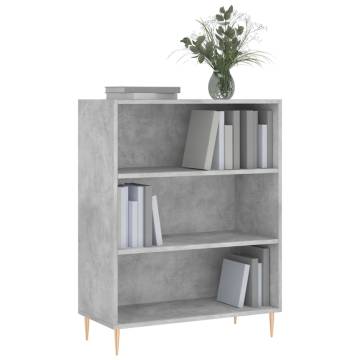 Bookcase Concrete Grey 69.5x32.5x90 cm Engineered Wood