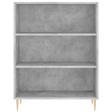 Bookcase Concrete Grey 69.5x32.5x90 cm Engineered Wood