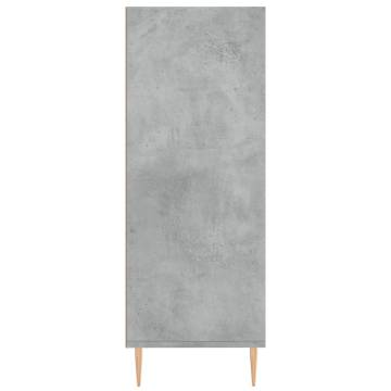 Bookcase Concrete Grey 69.5x32.5x90 cm Engineered Wood