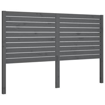 Bed Headboard Grey 126x4x100 cm Solid Wood Pine