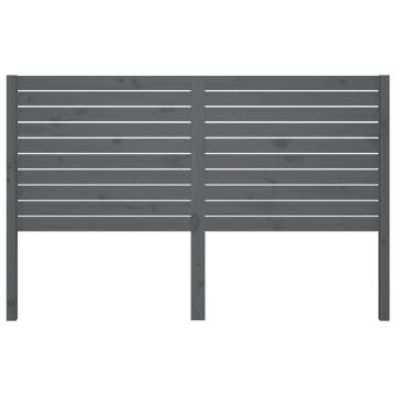 Bed Headboard Grey 126x4x100 cm Solid Wood Pine