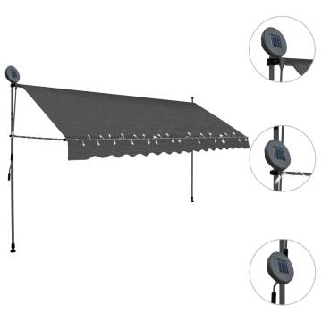 Manual Retractable Awning with LED 350 cm Anthracite