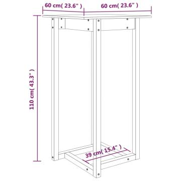 Bar Table Grey 60x60x110 cm Solid Wood Pine