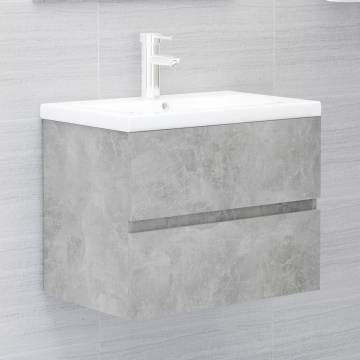 Sink Cabinet Concrete Grey 60x38.5x45 cm Engineered Wood