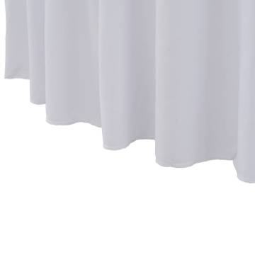 2 pcs Stretch Table Covers with Skirt 180x74 cm White