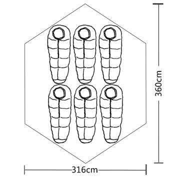 6-person Tent Grey