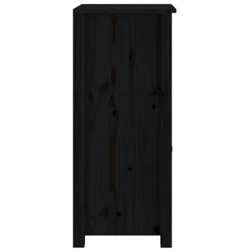 Sideboards 2 pcs Black 40x35x80 cm Solid Wood Pine