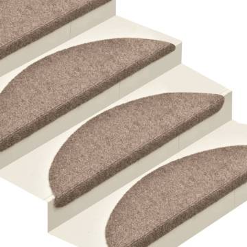 Self-adhesive Stair Mats 5 pcs Cream 65x21x4 cm Needle Punch