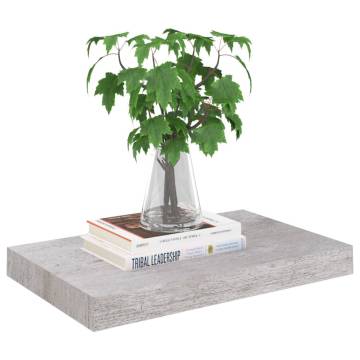 Floating Wall Shelves 4 pcs Concrete Grey 40x23x3.8 cm MDF