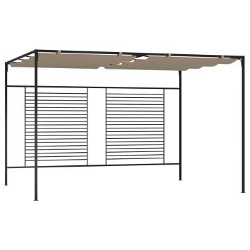 Gazebo with Retractable Roof 3x4x2.3 m Taupe 180 g/m²