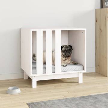 Dog House White 60x45x57 cm Solid Wood Pine